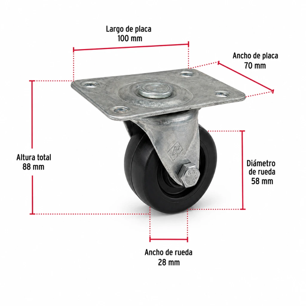 Rodaja hule 2 12 Placa Giratoria tipo Industrial carga 20kg  Rueda.webp