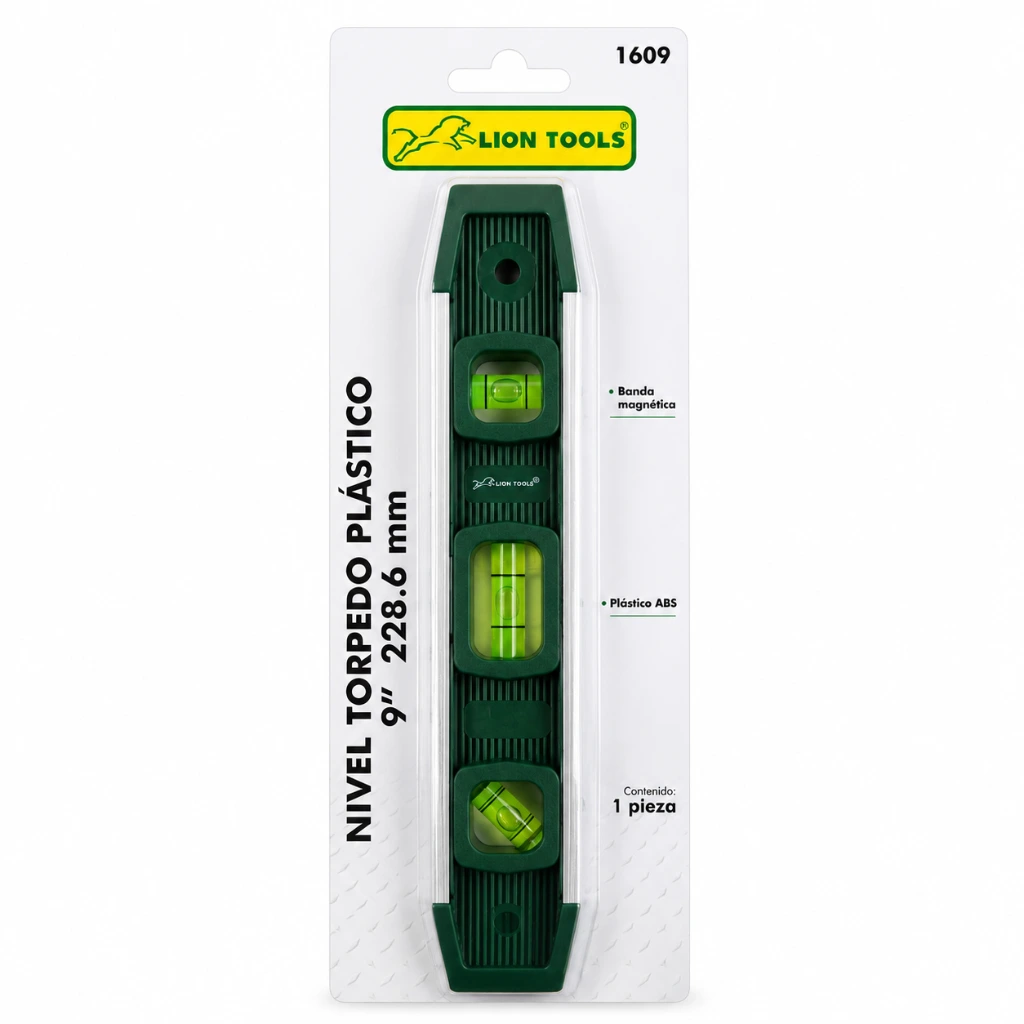 Nivel torpedo plástico 9  Lion tools (2).webp