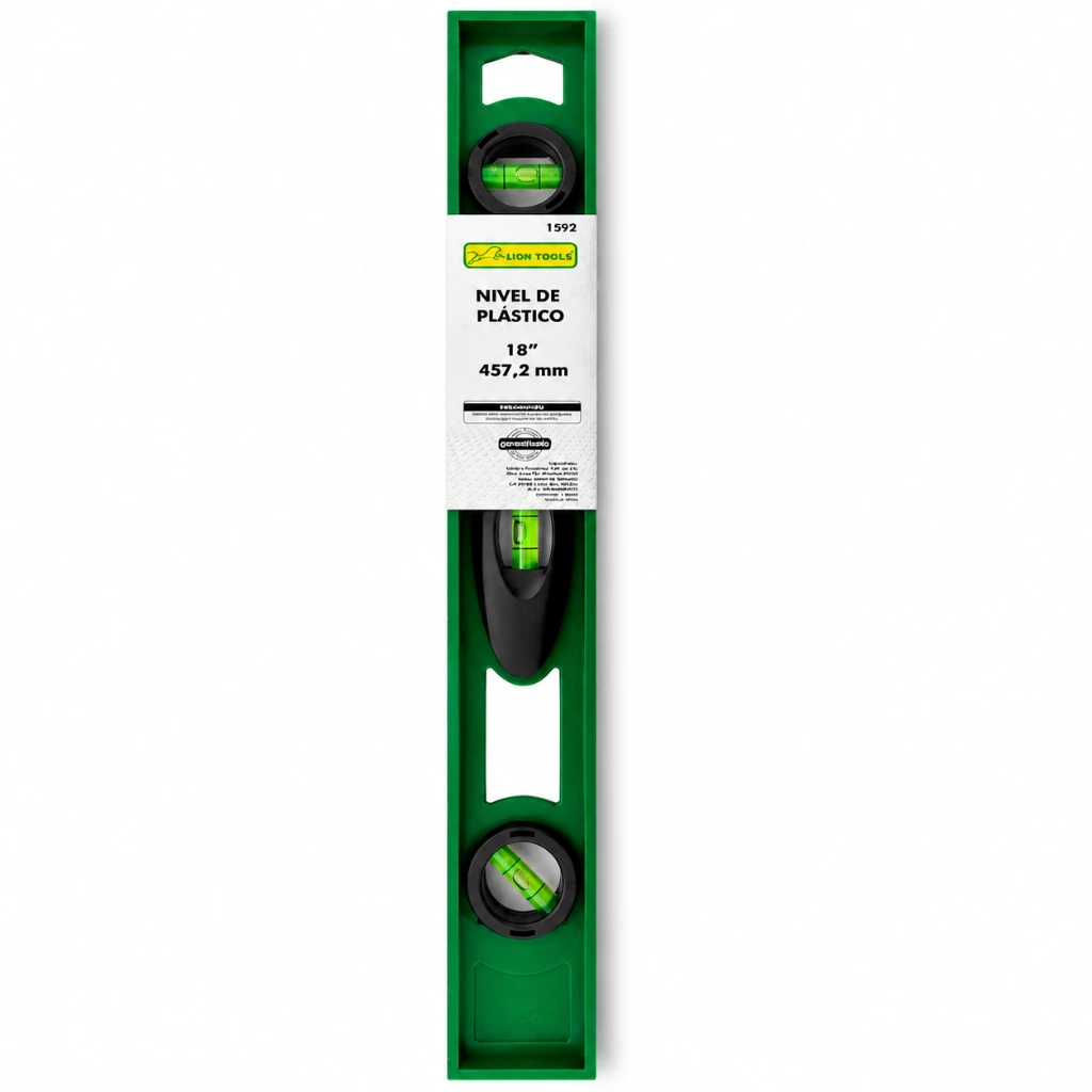 Nivel de plastico 18- 45cm 3 burbujas  Lion tools (3).webp