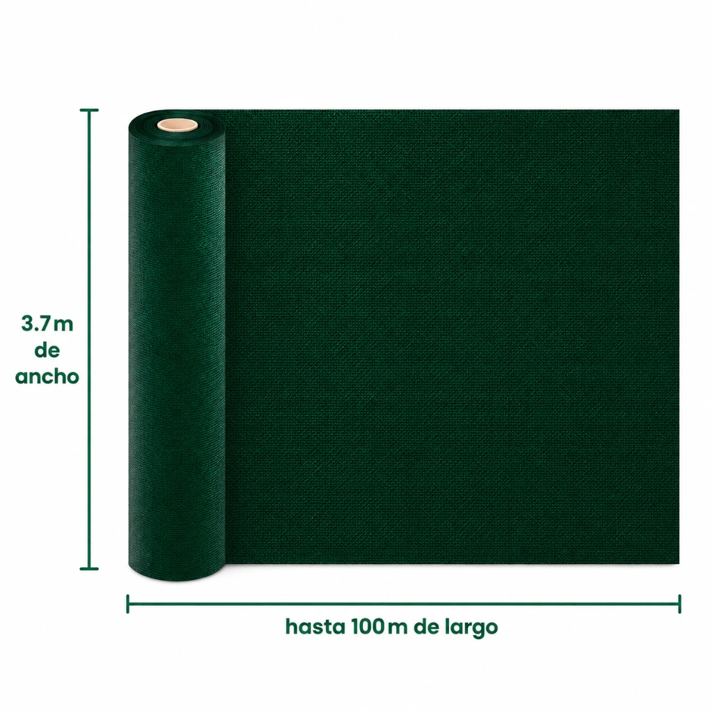 Rollo malla sombra 80% monofilamento verde oscuro 3.70 m 100 mtrs (1).webp