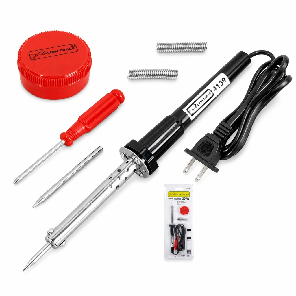 Cautín tipo lápiz con accesorios  Lion Tools.webp