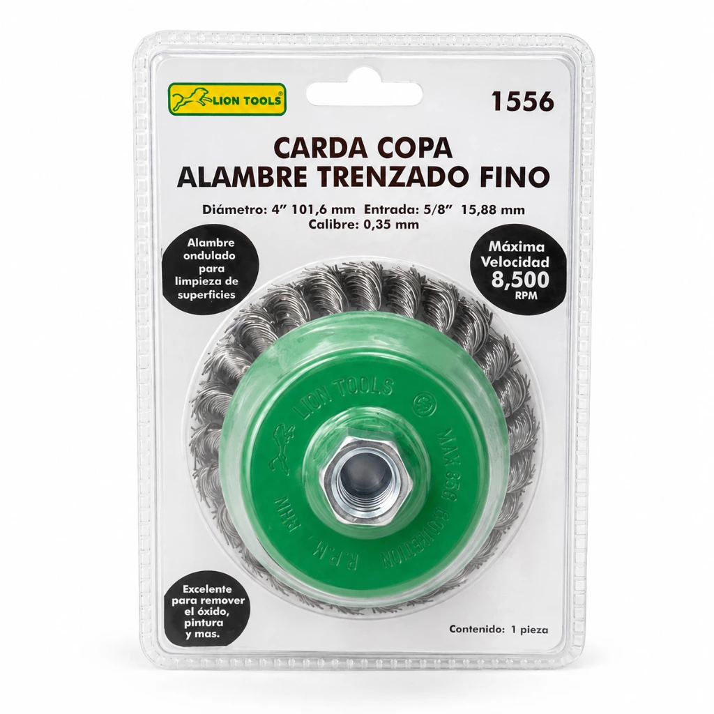 Carda copa alambre trenzado fino  Lion tools (4).webp