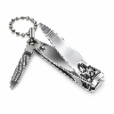 Cortauñas de corte frontal con lima y cadena acero inoxidable plata (2).webp