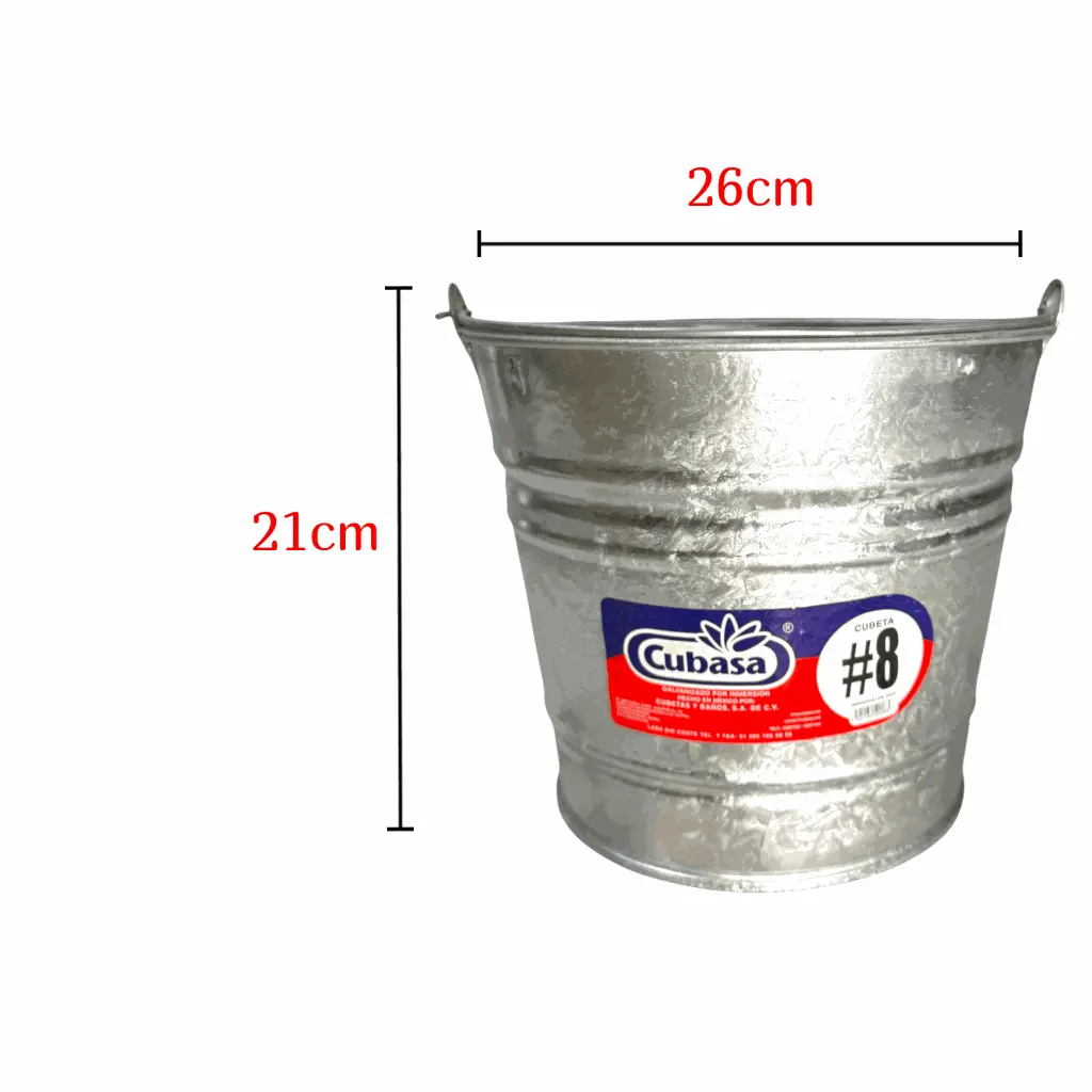 Balde lámina No.8 galvanizado  Cubasa medida.webp