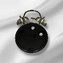 Reloj despertador latón antiguonegro10cm  Twin Bell  (2).webp