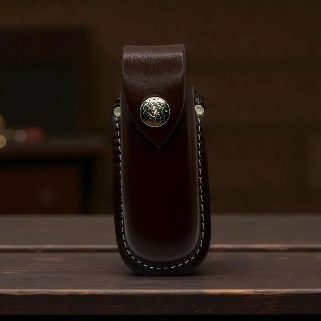 Funda de cuero T5 GDE para navaja negra-cafe (6).webp