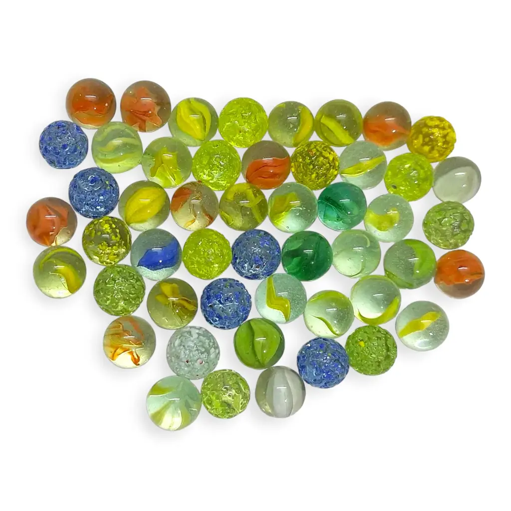 Canicas de vidrio 50pz Funny colors  Happy marbles  (3).webp