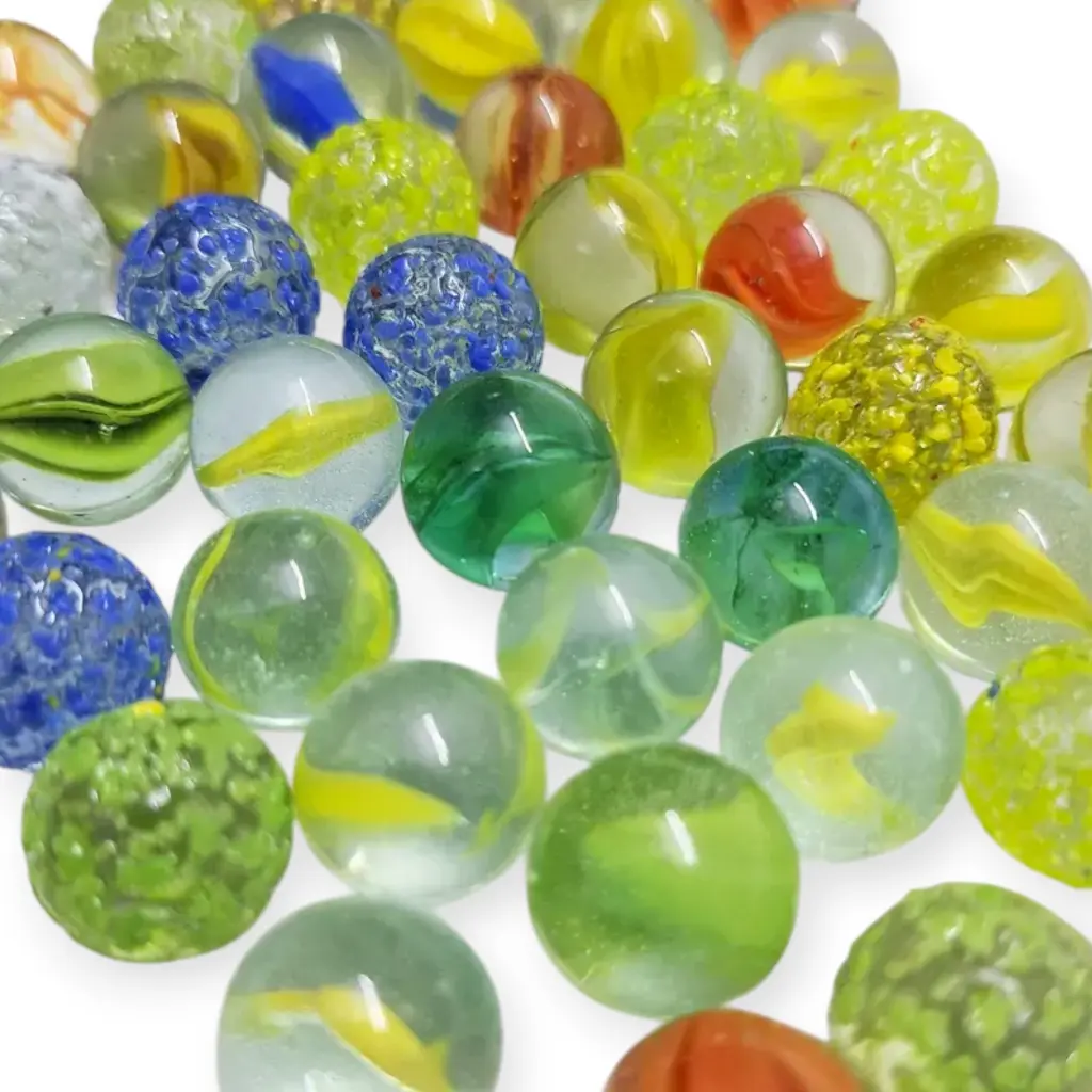 Canicas de vidrio 50pz Funny colors  Happy marbles  (2).webp