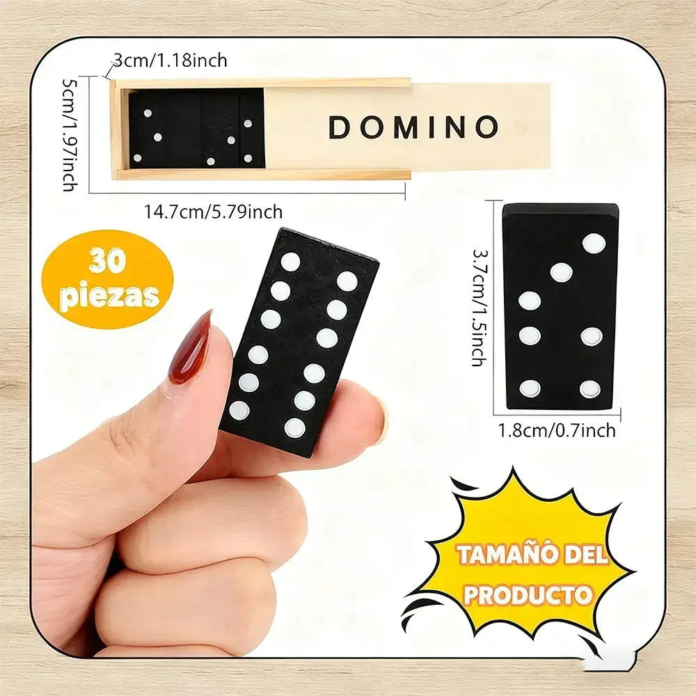 Domino con 28pz de plastico negra  (3).webp