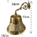 Campana de bronce #9 con brazo  medida.webp