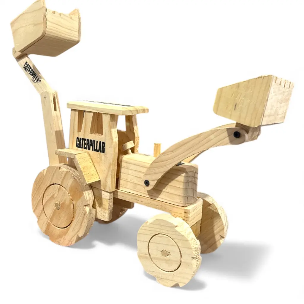 Juguete Retro excavadora de madera Grande estilo  Caterpillar (1).webp