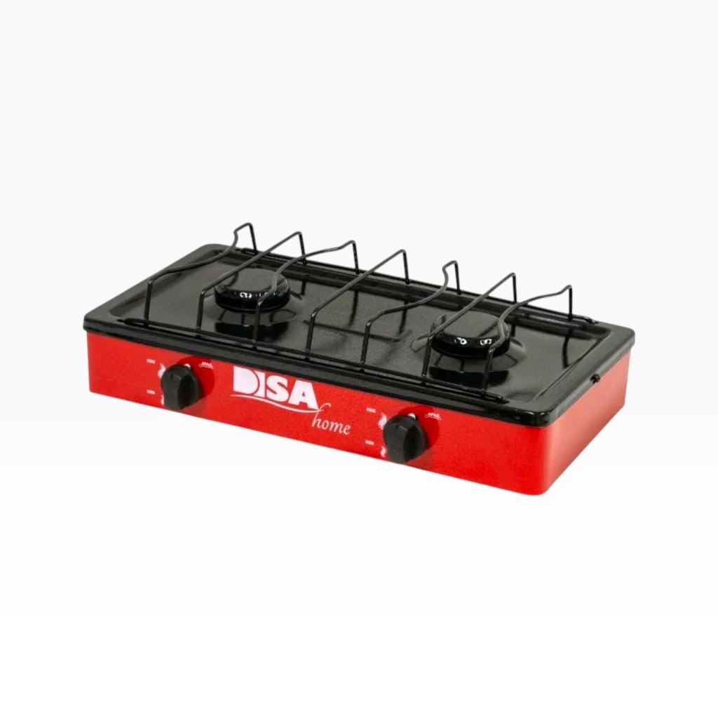 Parrilla para gas 2 quemadores Roja metálica  Disa  (3).webp