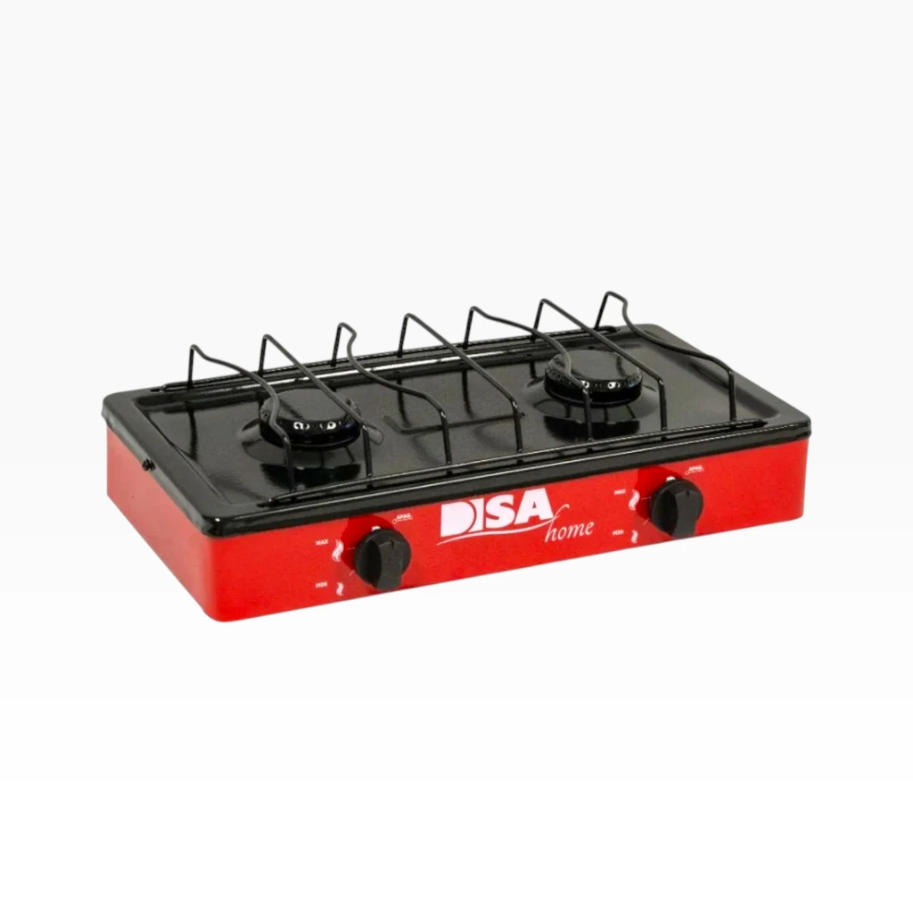 Parrilla para gas 2 quemadores Roja metálica  Disa  (4).webp