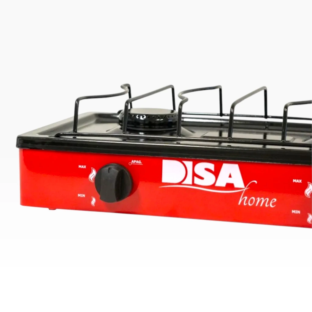 Parrilla para gas 2 quemadores Roja metálica  Disa  (5).webp