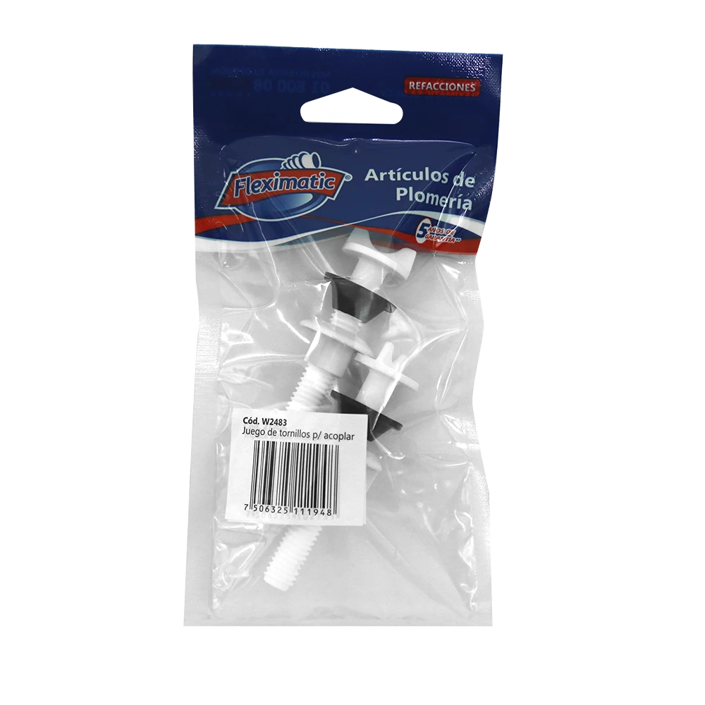 Juego de tornillos para acoplar sanitario de resina acetal W2483  Fleximatic (1).webp