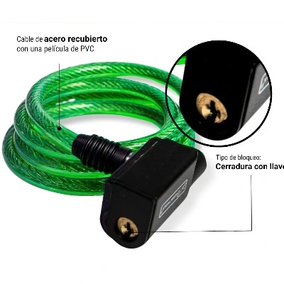 Candado cable 1.2 m × 20 mm bicicleta uso rudo  Lion Tools (3).webp