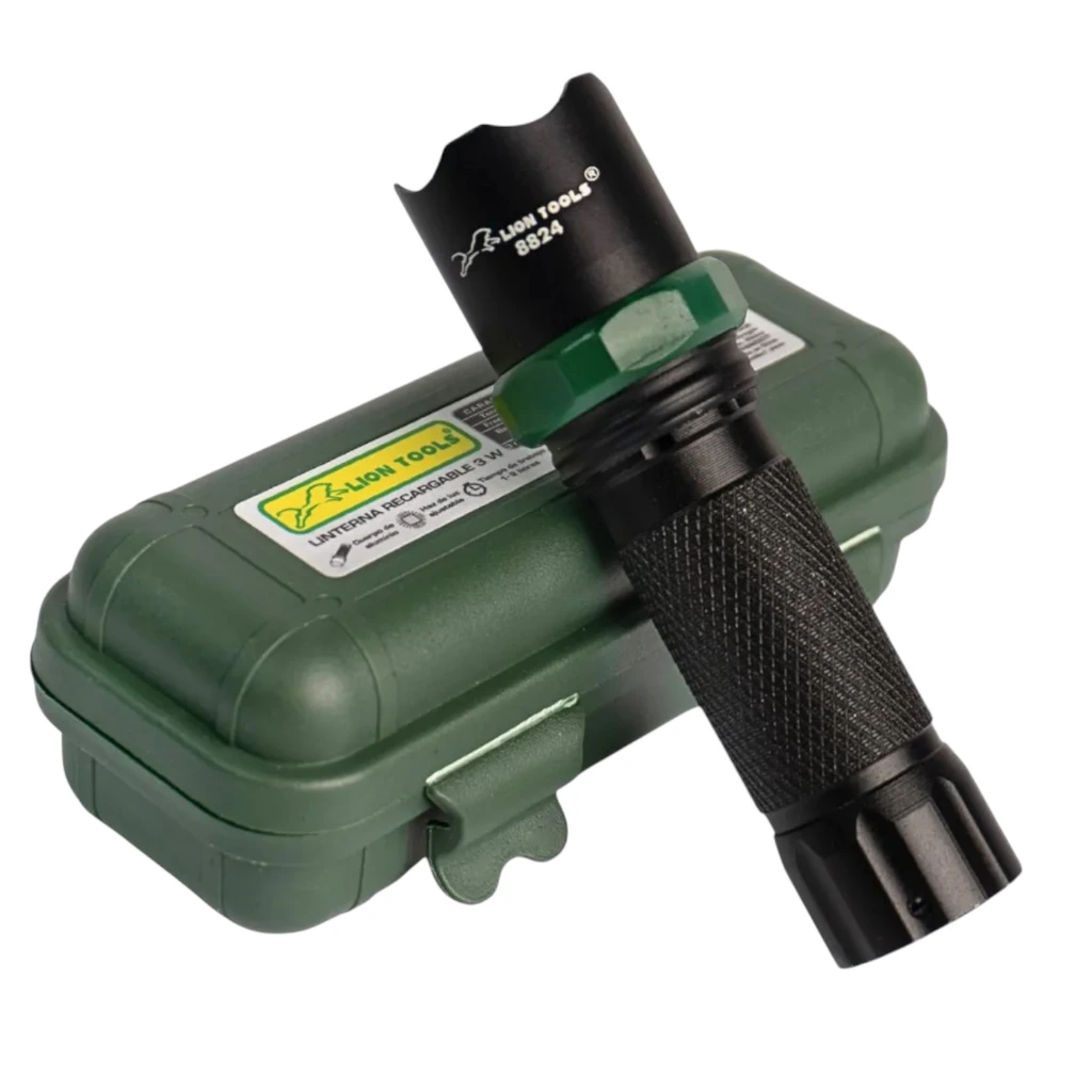 Linterna recargable mini aluminio led 300m│Lion tools (1).webp