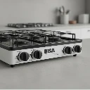 Parrilla para gas 4 quemadores blanco metálica  Disa (3).webp