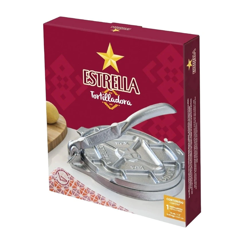 Prensa para tortillas 7.5 Redonda acero inox. Tortilladora  Estrella Roja (2).webp