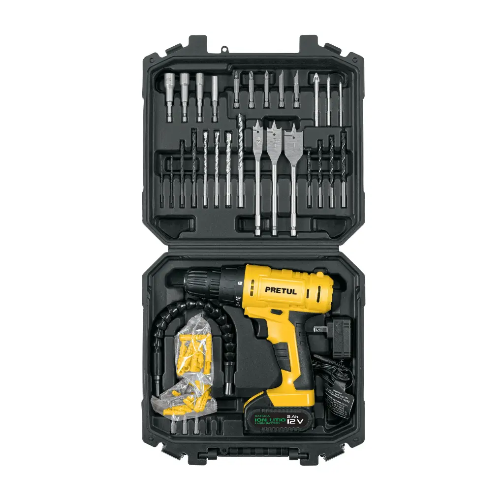 [27120] Kit taladro 3/8" 12V 33 accesorios en estuche | Volteck Basic