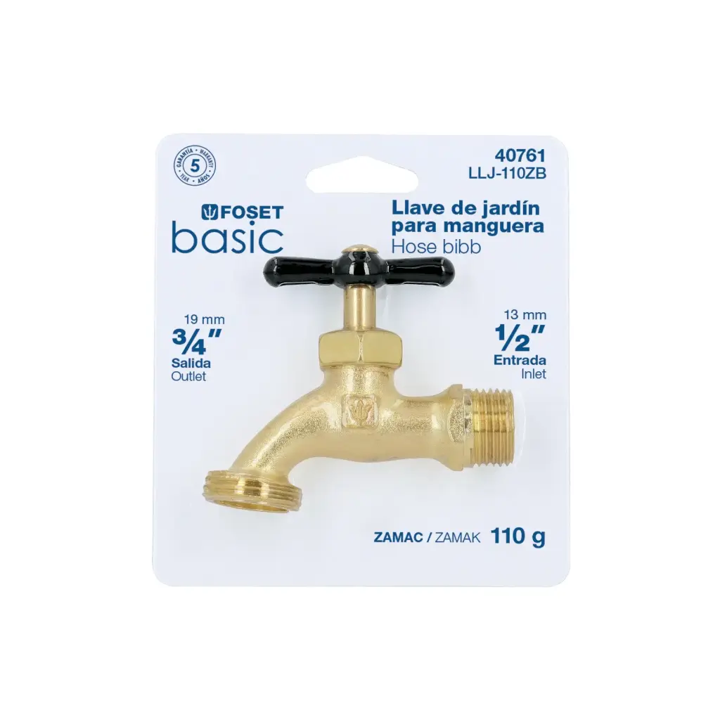 [40761] Llave para manguera 1/2" de zamac 110gr 1/2" blíster | Foset Basic