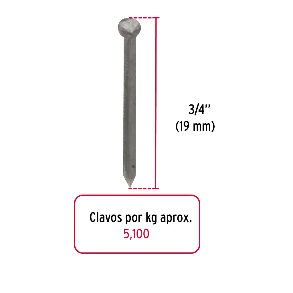 Kilo clavo 3/4" alfilerillo s/cab | Fiero