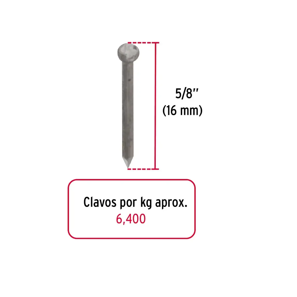 Kilo clavo 5/8" alfilerillo s/cab | Fiero