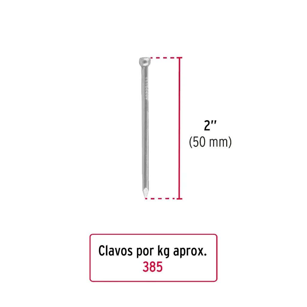 [44497] Kilo clavo 2" s/cab para madera | Fiero