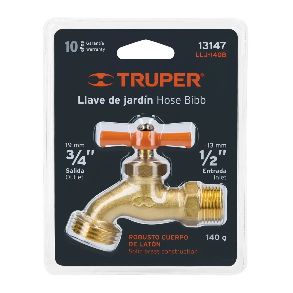 [13147] Llave para manguera de latón 140g 1/2" blíster | Truper