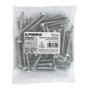 Bolsa Tornillo #1/4 x 2 1/2 Máquina hexagonal galvanizado con 50 pzas | Fiero