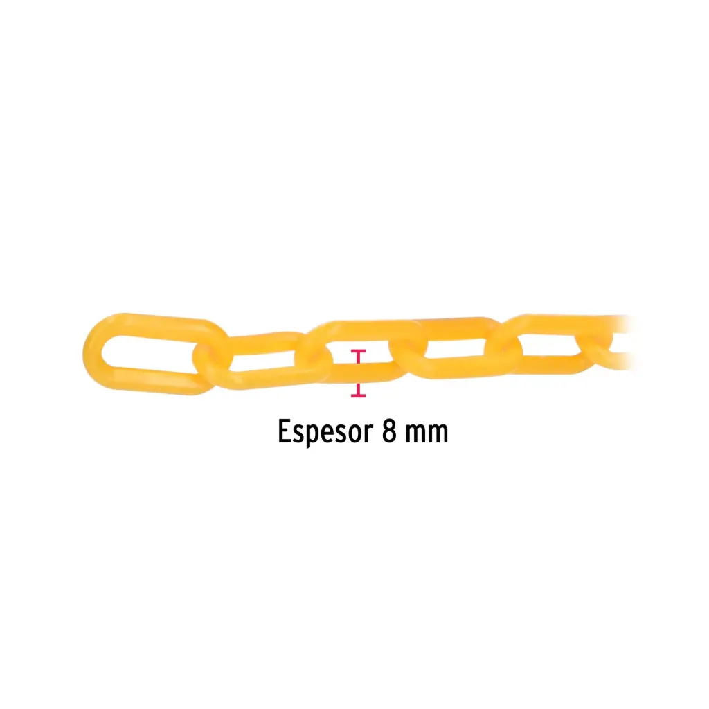 Metro cadena de plástico 8 mm amarillo | Fiero