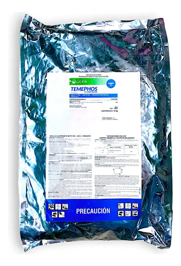 Saco de abate 1% con 15KG Temefos - Larvicida Granulado - Control De Larvas - mosquitos