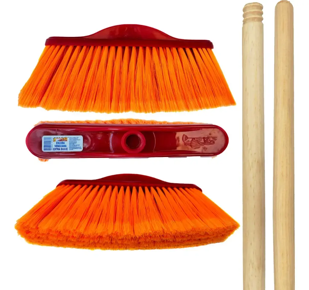 Escoba veneciana extra suave bastón de madera | Ideal