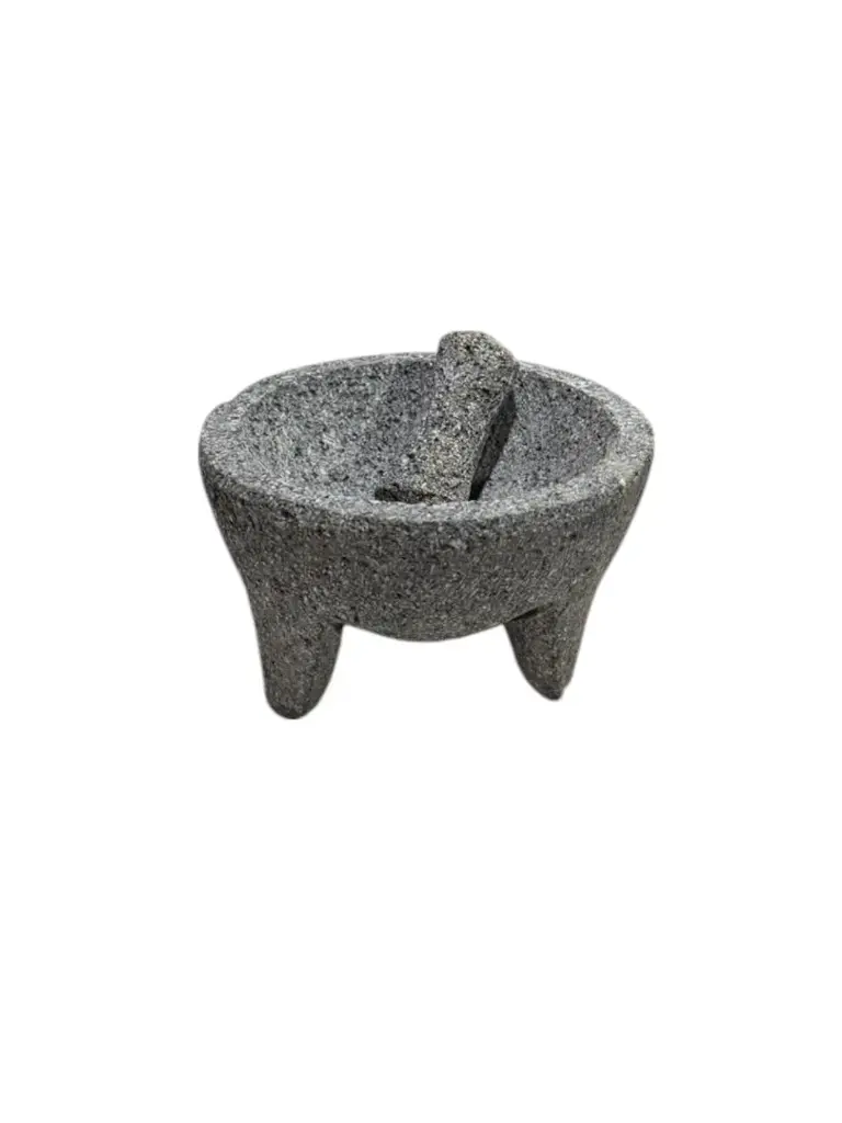 Molcajete 5" de piedra pulido con piedra