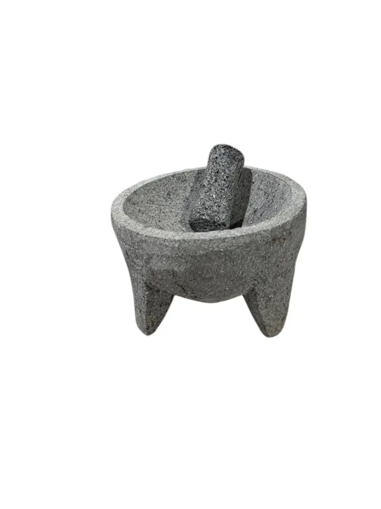 Molcajete 6" de piedra pulido con piedra