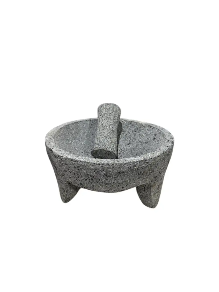 Molcajete 7" de piedra pulido con piedra