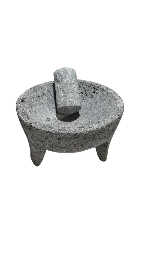 Molcajete 9" de piedra pulido con piedra