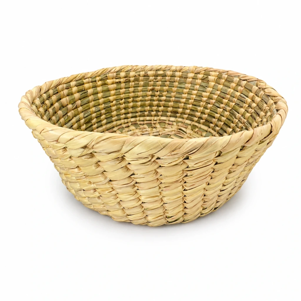 Tortillero palma blanco grande sin tapa 18cm×8cm