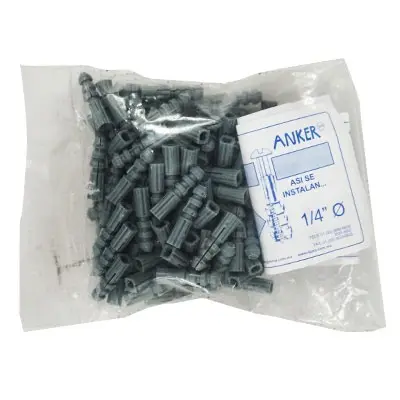 Bolsa taquetes 1/4" de plástico con 100 pzas | Anker