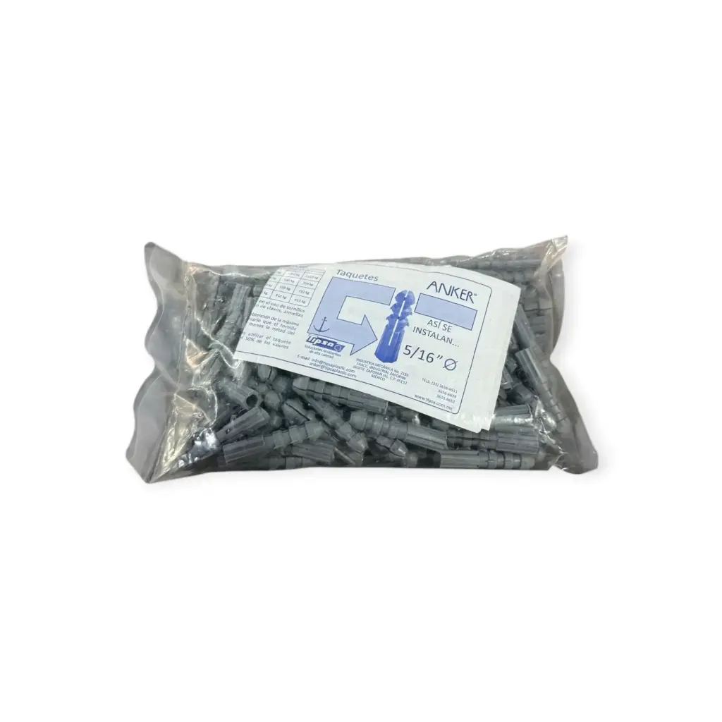 Bolsa taquetes 5/16" de plástico con 100 pzas | Anker