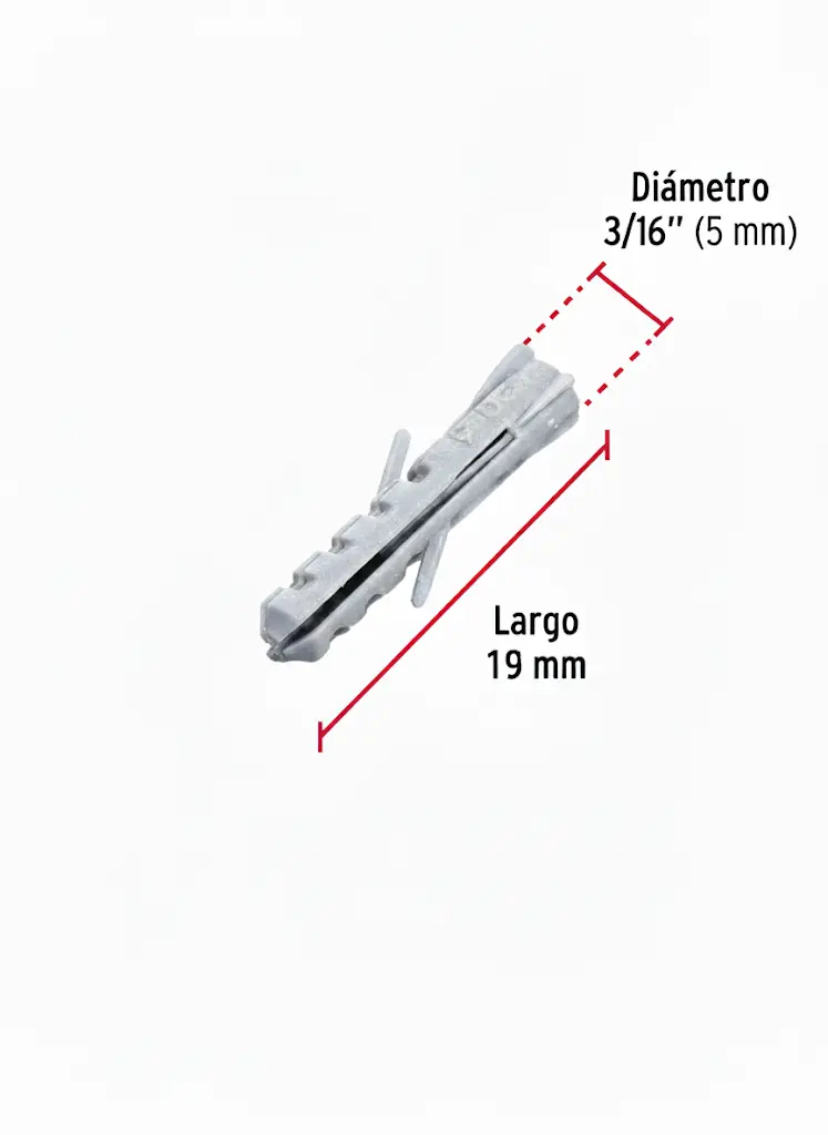 Taquete 3/16" de plástico 1 pza | Anker