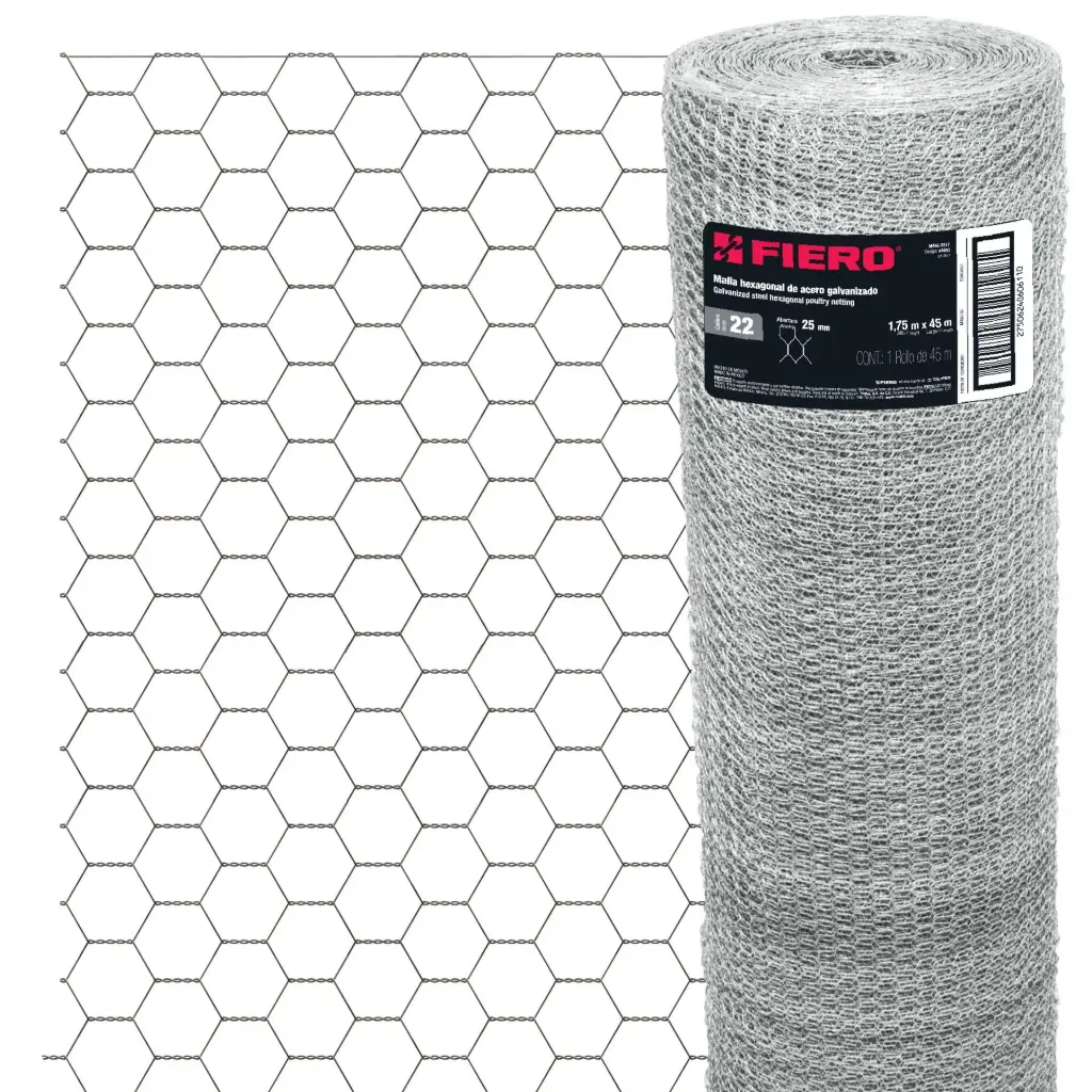 Rollo malla hexagonal 1.75 m calibre 22 abertura 25 mm 45 mtrs