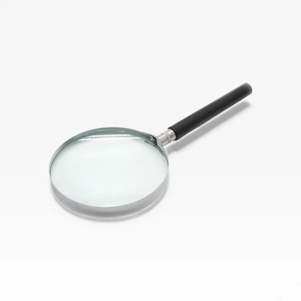[6000-905] Lupa de vidrio aro metal 9cm | Lobo