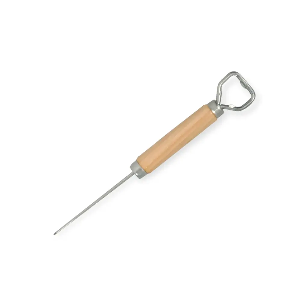 [26-3400-02D001] Picahielo con destapador mango madera