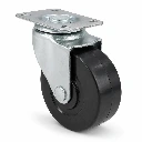 Rodaja plana hule 2 1/2" con placa giratoria | Rueda