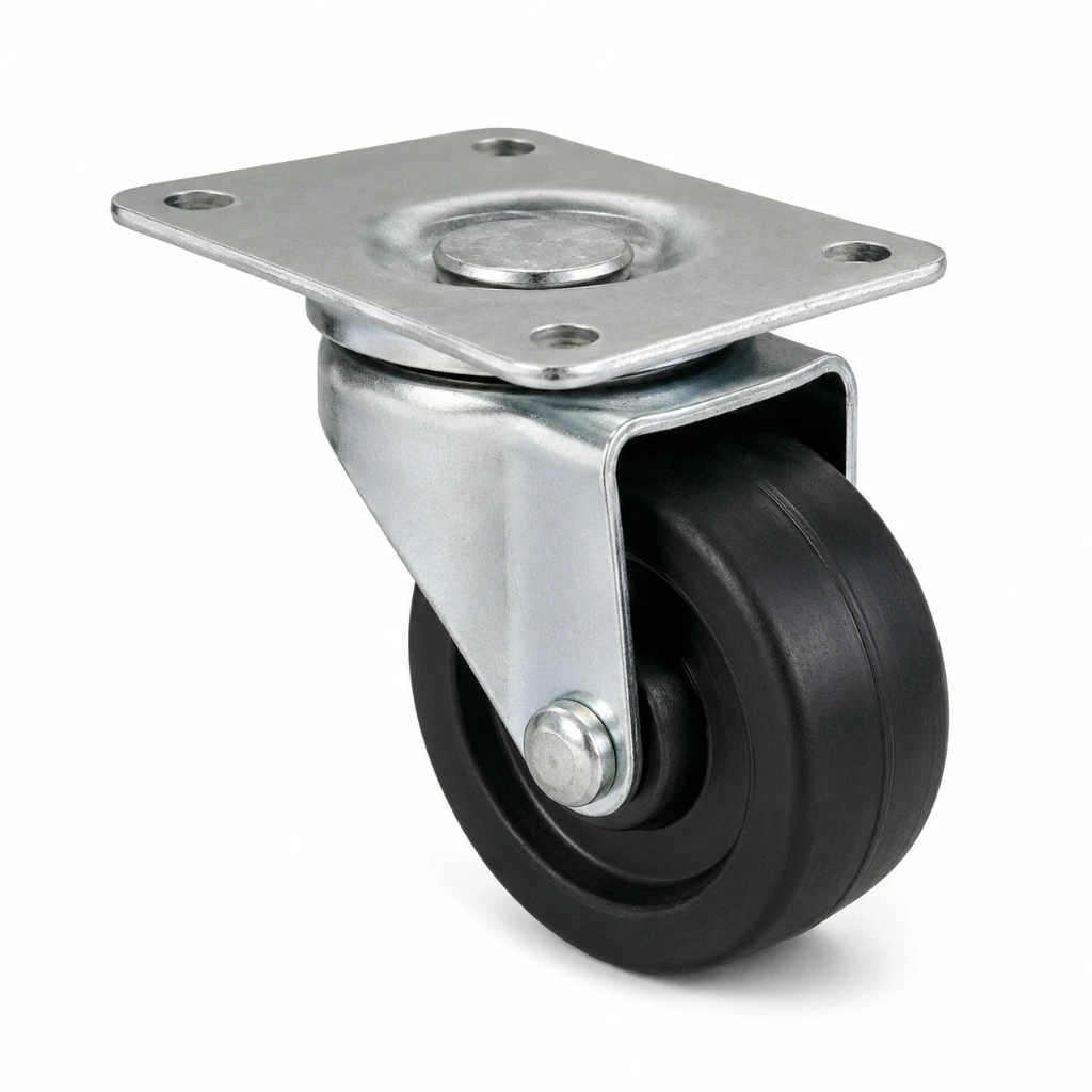 [26-4050-404114] Rodaja plana  hule 1 5/8" con placa giratoria | Rueda