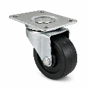 Rodaja plana  hule 1 5/8" con placa giratoria | Rueda