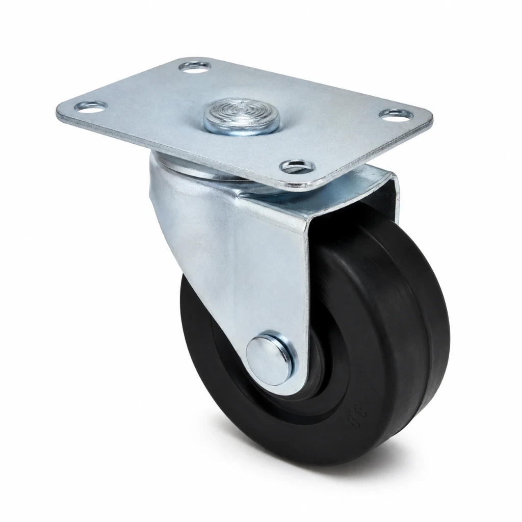 [26-4050-405117] Rodaja plana hule 2" con placa giratoria | Rueda