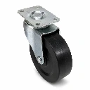 Rodaja plana hule 3" con placa giratoria | Rueda