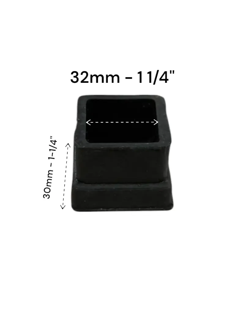 Regatón de hule 1 1/4" Cuadrado